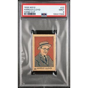 1926 W512 Harold Lloyd PSA 9, Second Highest Grade Tobacco Card Strip Card